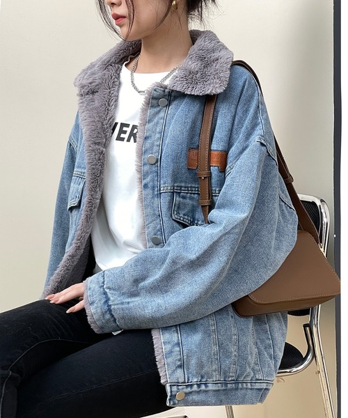 「MAISON DE THERESE」 デニムジャケット L ブルー レディース_画像6