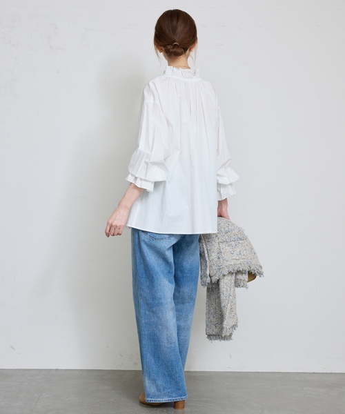 「SLOBE IENA」 長袖ブラウス FREE ブルー レディース_画像7