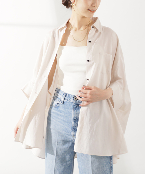 「VERMEIL par iena」 7分袖シャツ - ブルー レディース_画像3
