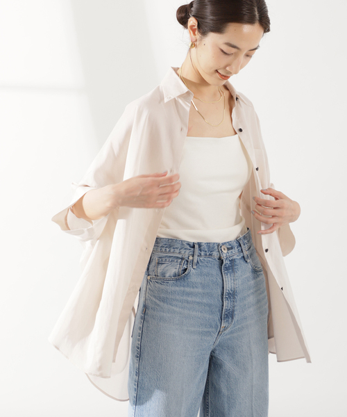 「VERMEIL par iena」 7分袖シャツ - ブルー レディース_画像7