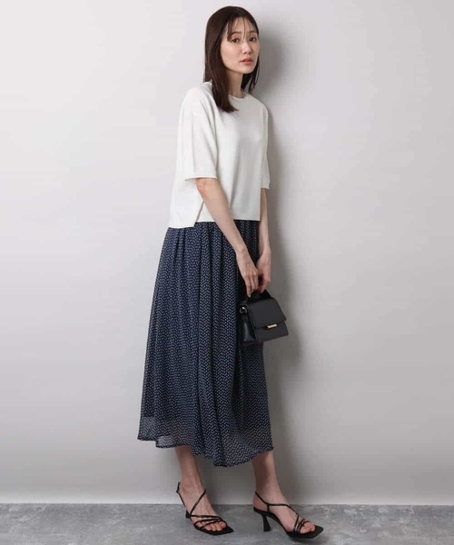 「MK MICHEL KLEIN」 半袖ニット 38 ホワイト レディース_画像5