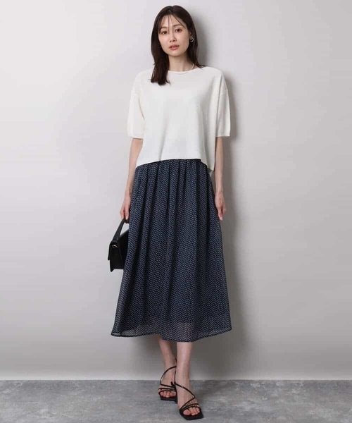 「MK MICHEL KLEIN」 半袖ニット 38 ホワイト レディース_画像6