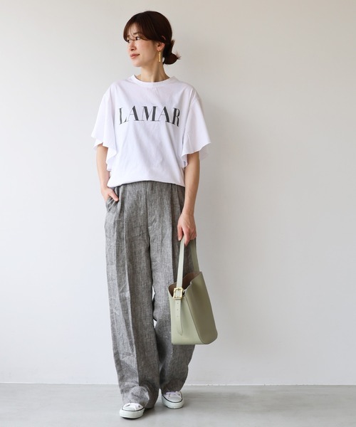 「MICA&DEAL」 半袖カットソー FREE チャコールグレー レディース_画像3