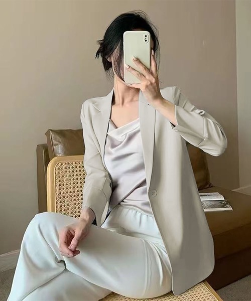 「LOWO」 セットアップ M ライトベージュ レディース_画像5