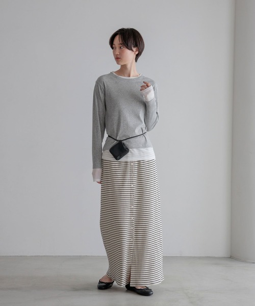 LOWRYS FARM（ローリーズファーム） スカート フロントボタンボーダー
