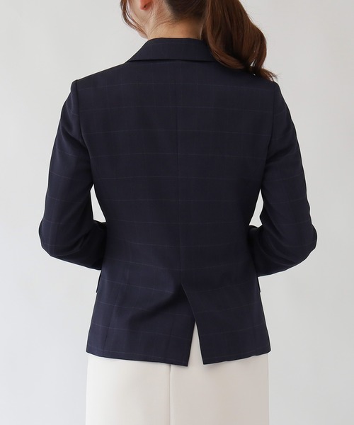 「TRUDEA」 テーラードジャケット LARGE チャコールグレー レディース_画像4