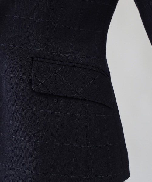 「TRUDEA」 テーラードジャケット LARGE チャコールグレー レディース_画像9