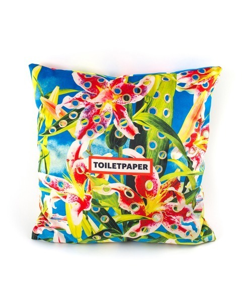 クッション クッションカバー SELETTI TOILETPAPER/クッション 50×50 FLOWERSの画像
