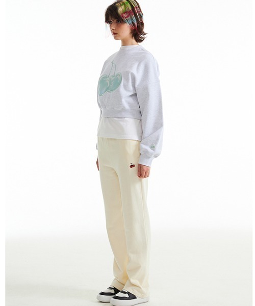 トレーナー スウェット KIRSH BIG CHERRY HOLOGRAM CROP SWEATSHIRT/キルシービッグチェリーホログラムクロップス KIRSH Big Cherry Hologram Crop Sweatshirt Pink | Sweatshirts