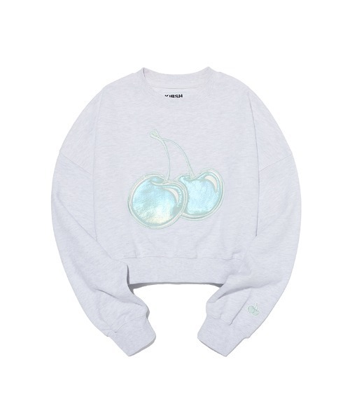 トレーナー スウェット KIRSH BIG CHERRY HOLOGRAM CROP