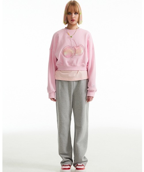 トレーナー スウェット KIRSH BIG CHERRY HOLOGRAM CROP SWEATSHIRT/キルシービッグチェリーホログラムクロップス トレーナー スウェット KIRSH BIG CHERRY HOLOGRAM CROP