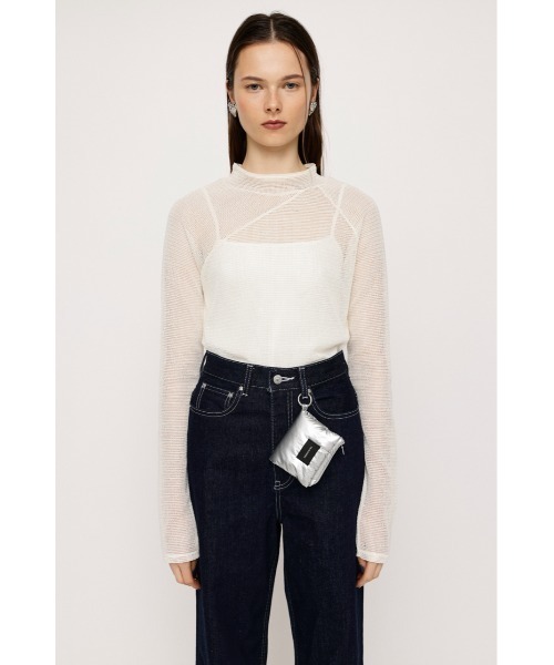 SLY tシャツ ASYMMETRY MESH L/S TOPS アシンメトリー メッシュ