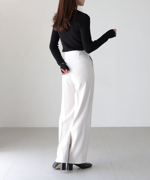 INSCRIREニット美品 セール】◇フロントZIPシャイニーニット（ニット/セーター