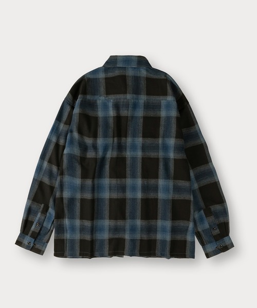 シャツ オーバーサイズオンブレチェックネルシャツ メンズ レディース