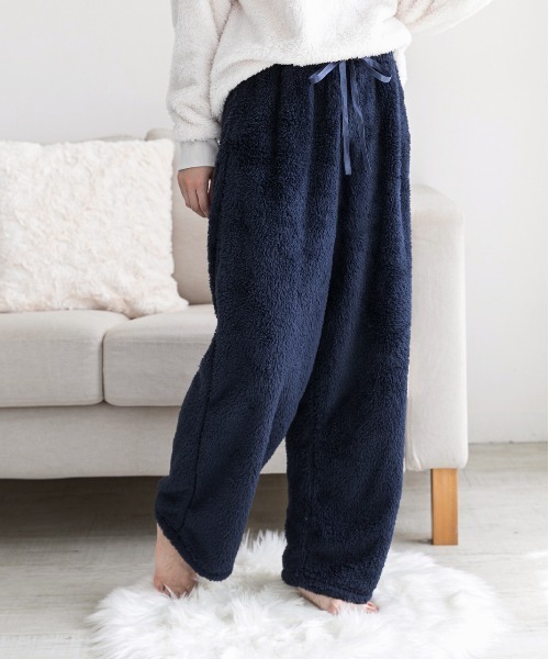 ad thie（アドティエ） パジャマ ルームウェア ボア ロング パンツ