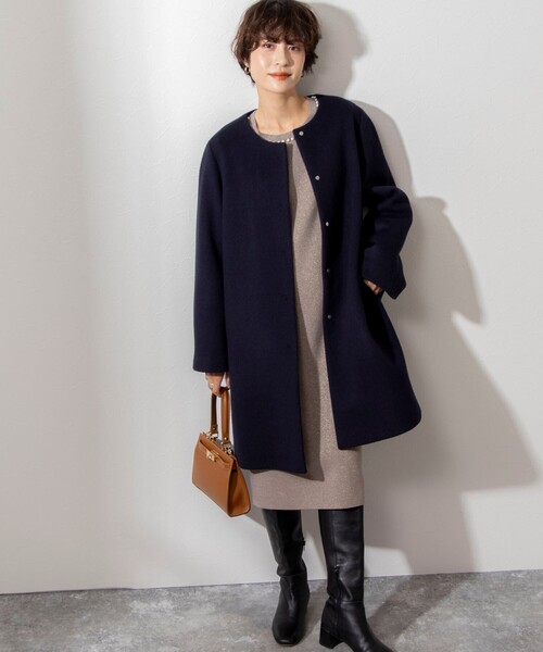 ■ NOLLE'S 新品未使用 ノーカラーコート NOLLEY'S Sophi KIWI LAMBノーカラーコート : ZOZOTOWN Yahoo!店