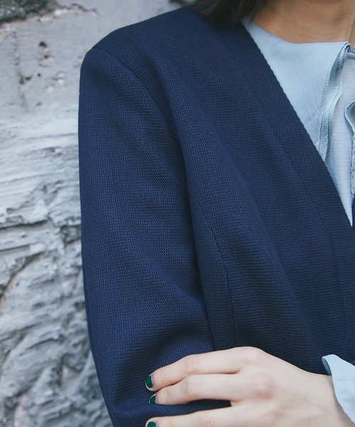 タグ付未使用✨TOMORROWLAND ポワンピケ ペプラムジャケット ネイビー TOMORROWLAND collection｜ポワンピケペプラムジャケット