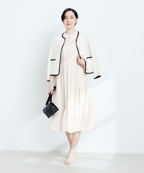 NOLLEY'S sophi ノーリーズ ソフィギマメッシュパイピングジャケット NOLLEY'S Sophi ジャケット ノーカラージャケット