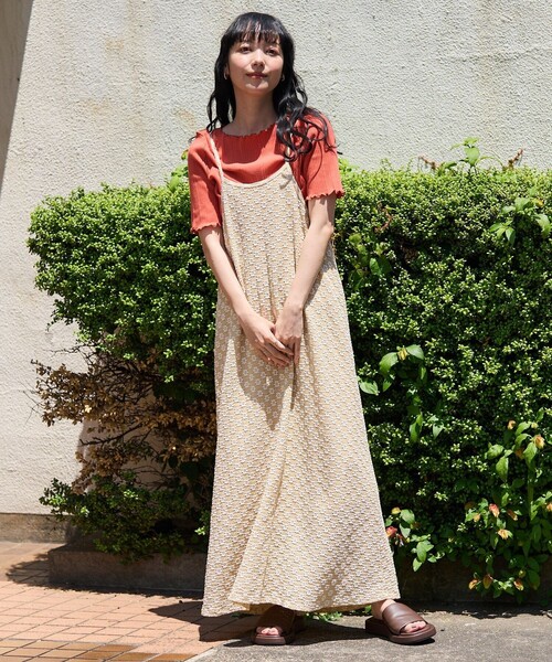 FREAK'S STORE ワンピース フラワーストレッチ レースキャミ