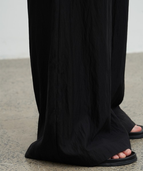 スラックス パンツ 「ELOOPS」ダーツワイドレッグパンツ レディース