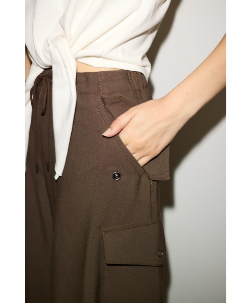 THROW by SLY カーゴパンツ ワークパンツ カジュアル テーパード THROW by SLY スラックス パンツ WRINKLE SATIN CARGO PT