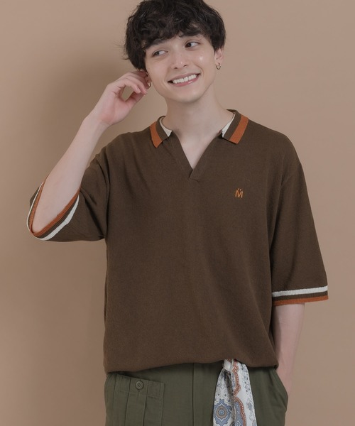 MUHET tシャツ ラインスキッパーニット レディース メンズ