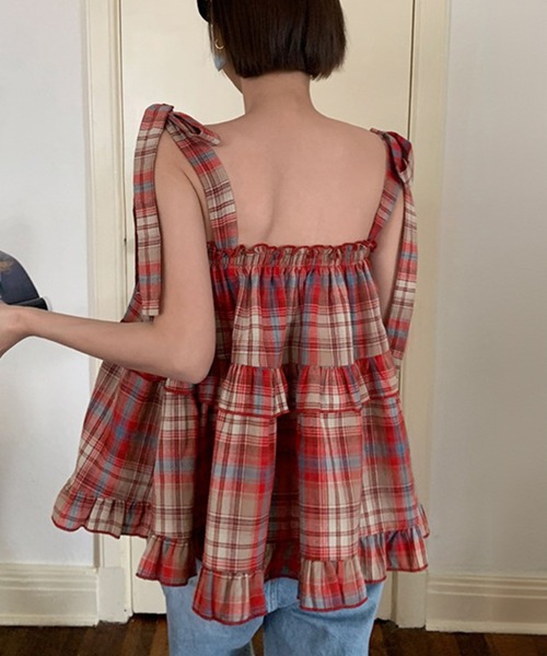 BURBERRY バーバリー フリル キャミソール ノバチェック BURBERRY