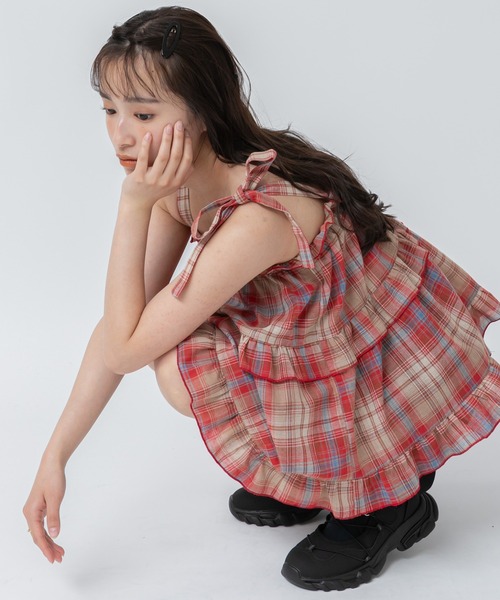 HEILIS 肩リボンティアードフリルキャミソール/「新色追加」春服