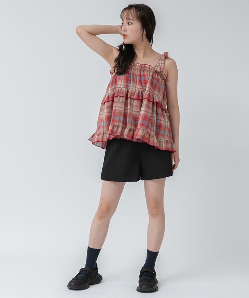 HEILIS 肩リボンティアードフリルキャミソール/「新色追加」春服