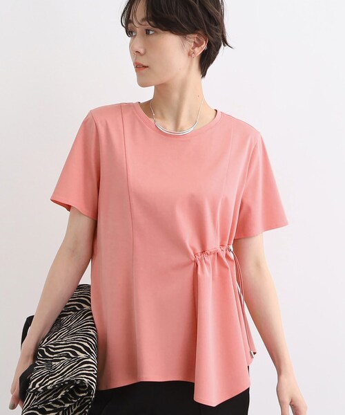 tシャツ 「洗える／トレンド」ドロストデザインTシャツ レディース