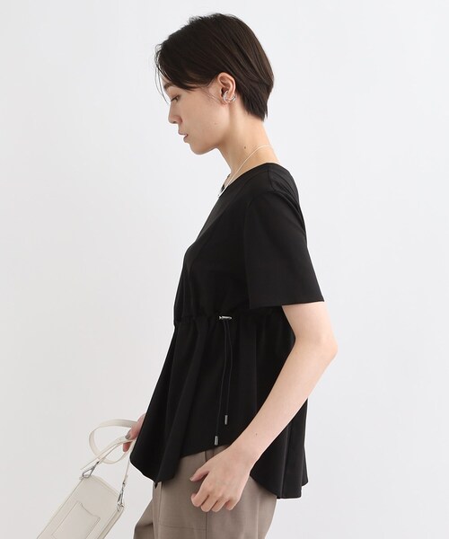 tシャツ 「洗える／トレンド」ドロストデザインTシャツ レディース 洗える／トレンド】ドロストデザインTシャツ（カットソー