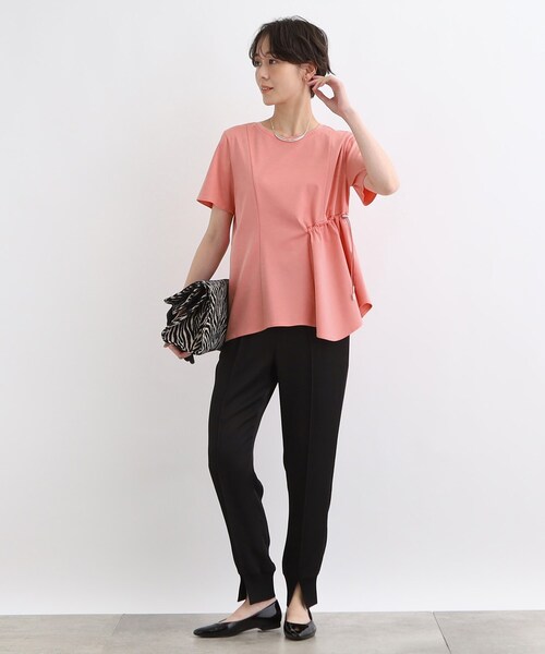 tシャツ 「洗える／トレンド」ドロストデザインTシャツ レディース 洗える／トレンド】ドロストデザインTシャツ（カットソー