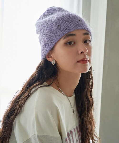 MIND THE HAT ウールニット帽キャメル色