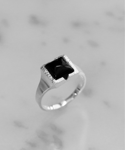 vv 指輪 リング vv.jewelry /スクエアオニキスリング silver925