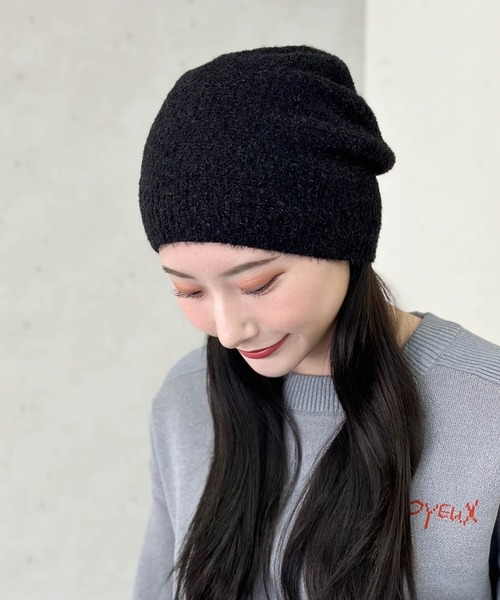 正規品　 ニット帽　ビーニー　黒　ラメ　帽子　CCマーク Per sist ence（パーシエンス） ニット帽 ニットキャップ ラメニット