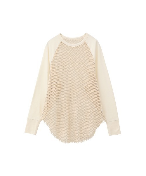 tシャツ MANOF/マノフ/MESH RAGLAN CUT TOPS レディース