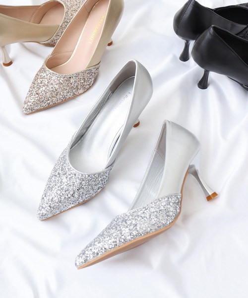 LibertyDoll（リバティードール） パンプス グリッターキリカエ ポイン