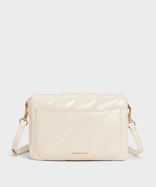 CDFUNE バック　チェーン　ホワイト　ゴールド CHARLES ＆ KEITH ショルダーバッグ バッグ Fawn フォーン