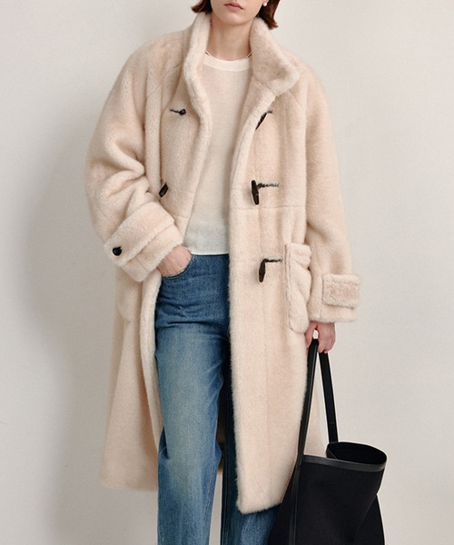 Fano Studios ファーコート Fano Studios】Horn buckle fur duffle coat FD20W237-ファッション