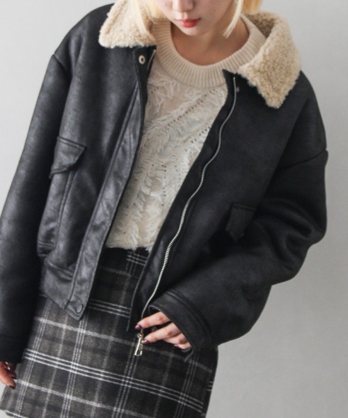 「SpRay」 ブルゾン FREE ダークブラウン レディース_画像5