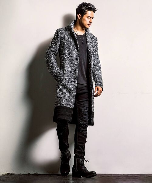 シェラック コート グレー メンズ 牛革使用 シェラック コート グレー メンズ 牛革使用 SHELLAC（シェラック