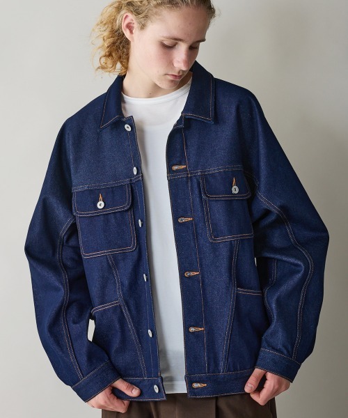 【1700円値下げ❗】rehacer デニムジャケット rehacer デニムジャケット gジャン : Retro Work Denim Jacket
