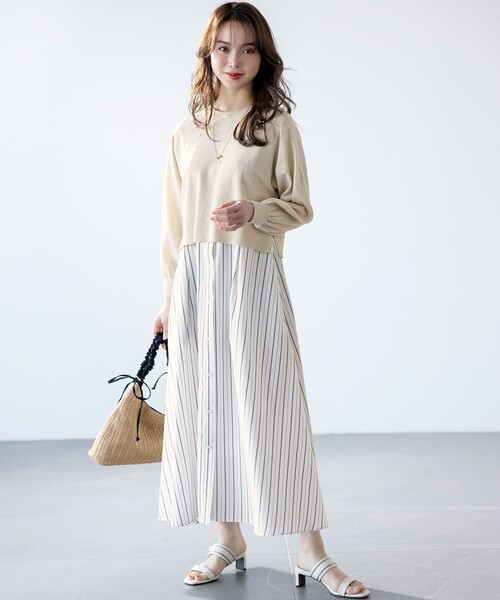 ANY SIS（エニィスィス） ワンピース 「2SET」シャツワンピ × ニット