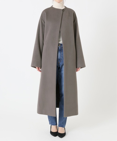 IENA（イエナ） ノーカラーコート 36 グレー レディース : ZOZOTOWN