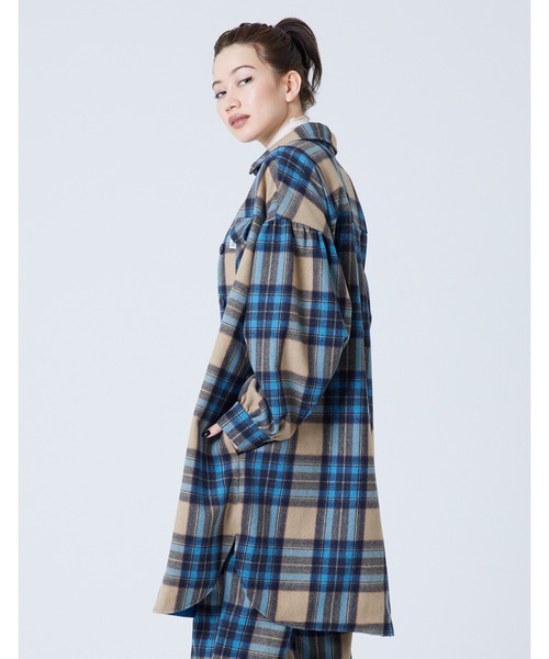 「Little sunny bite」 ステンカラーコート MEDIUM ブルー レディース_画像5