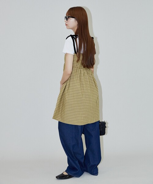 MARY QUANT × PUBLUX/マリークワント キャミワンピース MARY QUANT × PUBLUX/マリークワント ワンポイント刺繍 楊柳