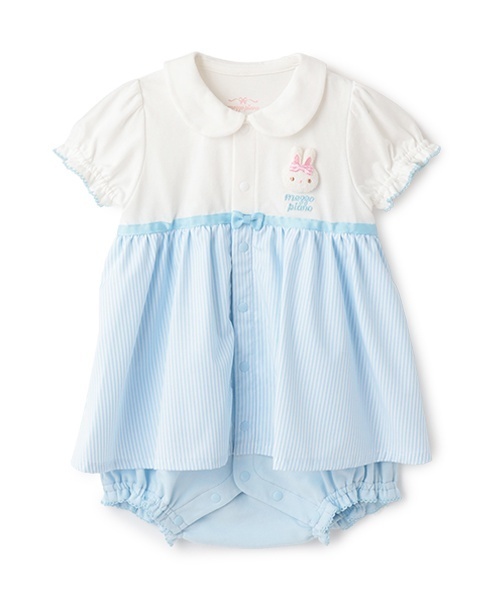 mezzo piano ベビー服 ロンパース ウサギマスコットつきスカート