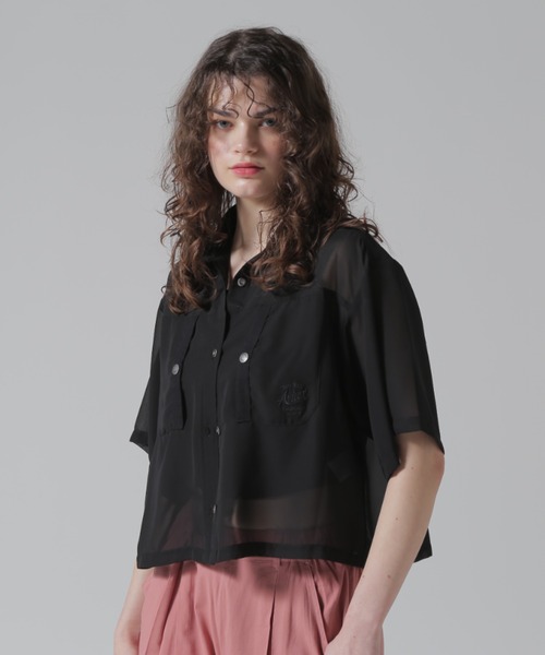 ブラウス シャツ 「直営店限定」EMBROIDERY SHEER SHIRT/刺繍シアーシャツ レディース AVIREX ブラウス シャツ 「直営店限定」EMBROIDERY SHEER SHIRT