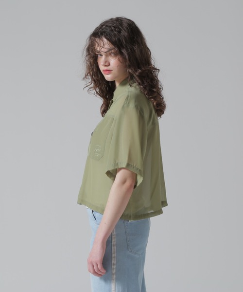 ブラウス シャツ 「直営店限定」EMBROIDERY SHEER SHIRT/刺繍シアーシャツ レディース AVIREX ブラウス シャツ 「直営店限定」EMBROIDERY SHEER SHIRT