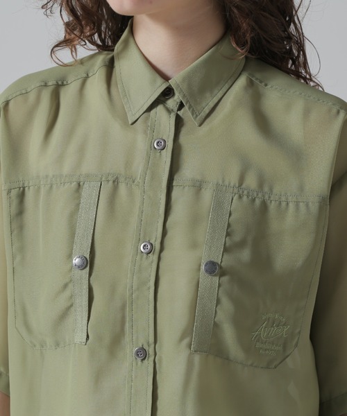 ブラウス シャツ 「直営店限定」EMBROIDERY SHEER SHIRT/刺繍シアーシャツ レディース AVIREX ブラウス シャツ 「直営店限定」EMBROIDERY SHEER SHIRT